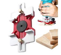 Door Mortise Jig - Aleación de aluminio 14 x 12,5 x 3 cm Compact Size | 2 en 1 Router Circle Guide Template Tool | Precision Groove Radius Edge Installation For Wooden Door Carpentry Workshop Use
