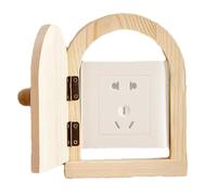 Door Outlet Cover Plate - Household Socket Frame | Decorative Wall Plate with Button Accent, No Drilling Required, Self-Adhesive Design for Electrical Outlets, Switches, Wall Decor