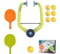 Door Ping Pong Game, Adjustable Hanging Table Tennis Trainer with 2 Paddles & 6 Balls, Door Frame Ping Pong Set for Indoor Exercise & Coordination (Plastic Racket)
