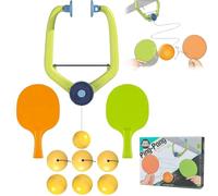 Door Ping Pong Game, Doorway Ping Pong, Door Jam Ping Pong, Indoor and Outdoor Adjustable Hanging Table Tennis Trainer Portable Set with 2 Racket and 6 Balls Exerciser Active for Ages 6+ (Set-A)