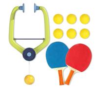 Door Plinking Game, Door Pong Game For Kids, Hanging Table Tennis Trainer Portable Set, Adjustable Doorway Games Ping Pong with 1 Pcs Trainer & 6 Balls (Wooden Paddle)