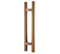 Door Pull Barn Door Handle Push Pull for Sliding/Shower Doors, Interior/Exterior H Shape Gates Handles Bar, Bathroom/Entry/Office Round Door Knob (Color : Rose Gold, Size