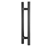 Door Pull Barn Door Handle Push Pull for Sliding/Shower Doors, Interior/Exterior H Shape Gates Handles Bar, Bathroom/Entry/Office Round Door Knob (Color : Black, Size : 1