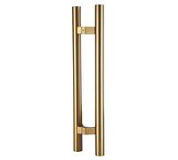Door Pull Barn Door Handle Push Pull for Sliding/Shower Doors, Interior/Exterior H Shape Gates Handles Bar, Bathroom/Entry/Office Round Door Knob (Color : Gold, Size : 10