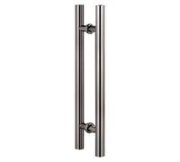 Door Pull Handle Sliding Barn Door Handle Glass Door Handle, H Shape Double Sided Long Door Pulls for Bathroom Restaurant Hotel Office Coffee House, Black Sliver Gold(Black#1,Length 120cm(47.2inch))
