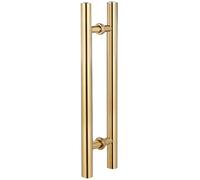 Door Pull Handle Sliding Barn Door Handle Glass Door Handle, H Shape Double Sided Long Door Pulls for Bathroom Restaurant Hotel Office Coffee House, Black Sliver Gold(Gold#1,Length 80cm(31.5inch))