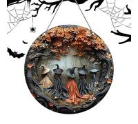 Door Sign, Wooden Door Hanger, 7.87in Halloween Witch Decor, Indoor Outdoor Hanging, Spooky Entryway Decoration for Front Doorsaccent, Porch Patio Display, Party Welcome, Apartment