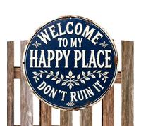 Door Signs - Round Vintage Welcome Sign Front | Door Decor Seasonal Farmhouse Hanging Rustic Home Accent for Indoor Outdoor Use, Spring, Summer, Fall Holiday or Housewarming