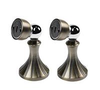 door stop， 2 Pack Magnetic Door Stopper Wall Mounted Vintage Magnetic Door Stop with Screw Mount Heavy Duty Floor Mount Magnetic Door Catch Door Holder for Home and Office,Chrome (Color : Bronze)