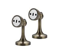 Door Stop, 2 Pcs Magnetic Door Stoppers Vintage Retro Style Brushed Stainless Steel Door Stop, Magnetic Door Stopper Holder Wall or Floor Mount Doorstop for Home and Office,Gold ( Color : Bronze )