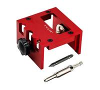 Door Strike Plate Jig - Heavy Duty Aluminum Lock Mortise Template Tool | 3.1x3.1 Inch | Aluminum Alloy Construction | Accurate Mortise & Drilling Template Jig For 1-3/8 & 1-3/4 Inch Wooden Doors