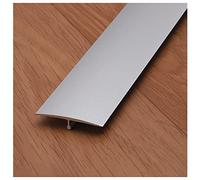 Door Strip Threshold Transition Strip Doorway Silver Floor Transition Strip for Seams, T Model Self-Adhesive Alloy Floor Gap Trim Strips, Wood to Tile, Vinyl to Wood