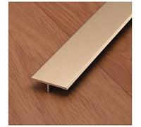 Door Strip Threshold Transition Strip Entry Golden Floor Transition Strip for Seams, T Model Self-Adhesive Alloy Floor Gap Trim Strips, Wood to Tile, Vinyl to Wood, Carpet to Tile