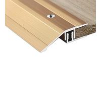 Door Strip Threshold Transition Strip Gold Threshold Floor Transition Strip with Snap Track, Reducer Flute Carpet Trim - Aluminum & Cuttable, Wood to Tile/Carpet to Tile