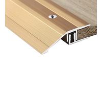 Door Strip Threshold Transition Strip Gold Threshold Floor Transition Strip with Snap Track, Reducer Flute Carpet Trim - Aluminum & Cuttable, Wood to Tile/Carpet to Tile