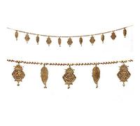 Door Wall Hanging Toran Bandanwar Indian Traditional Good Luck Charm Gift Idea for Home Office Temple Pooja Festival Decorations Home Decor Items(Shubh Labh Mango Leaf)