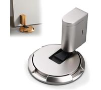 Door Wedge Stopper, Door Stopper Wedge with Adjustable Height, No-Drill Installation, Silent & Secure Mechanical Stopper for Home Office Doors, Windproof & Anti-Slam (Silver)