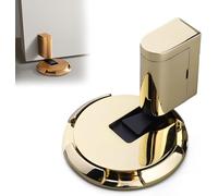 Door Wedge Stopper, Door Stopper Wedge with Adjustable Height, No-Drill Installation, Silent & Secure Mechanical Stopper for Home Office Doors, Windproof & Anti-Slam (bright gold)