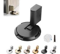Door Wedge Stopper, Magnetic door stopper wedge, Mechanical Floor Door Stoppers, No-Drill Installation, Adjustable Height, Silent & Secure Mechanical Stopper for Home, Office Doors (Black)