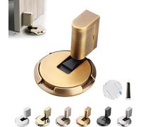 Door Wedge Stopper, Magnetic door stopper wedge, Mechanical Floor Door Stoppers, No-Drill Installation, Adjustable Height, Silent & Secure Mechanical Stopper for Home, Office Doors (Yellow Bronze)