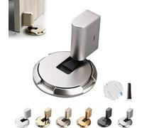Door Wedge Stopper, Magnetic door stopper wedge, Mechanical Floor Door Stoppers, No-Drill Installation, Adjustable Height, Silent & Secure Mechanical Stopper for Home, Office Doors (Brushed)