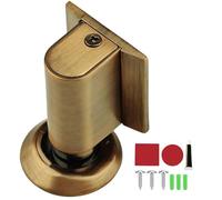 Door Wedge Stopper, Magnetic Doors Stopper for Bottom of Doors, No Drill Invisible Doorstops for Inside, Heavy Duty Magnetic Door Catch Holder to Keep Open (Brass)