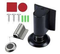 Door Wedge Stopper, No Screw Magnetic Door Stoppers Floor Mount For Bottom Of Door No Drill, Invisible Doorstops For Inside Door, Heavy Duty Magnetic Doors Catch Holder To Keep Doors Open(black)