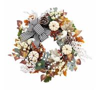 Door Wreath, Autumn Artificial Door Wreath, Suitable for Front Door, Outdoor, Window, Wall, Garden, Wedding, Holiday Party, Home Decoration