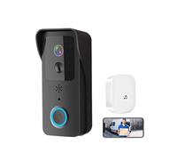 Doorbell Camera, Timbre con Video 5G 2.4G WiFi 1080P, intercomunicador inalámbrico Inteligente for Exteriores, cámara inalámbrica Impermeable(Black Kit)