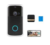 Doorbell Camera, Timbre de vídeo inteligente Tuya, cámara , intercomunicador, timbre de puerta inalámbrico for exteriores, movimiento for protección de seguridad residencial, vida inteligente(Nero)