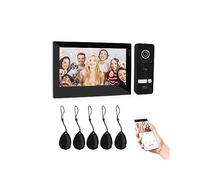 Doorbell Camera, Tuya videoportero Timbre intercomunicador 7 Pulgadas 1080P Monitor de Pantalla táctil con aplicación de cámara con Cable/desbloqueo de Tarjeta Deslizante(1M1D)