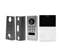 DoorBird D11 Home Set | Set de videoportero en Acero Inoxidable V2A, estación Interior de vídeo en Blanco y adaptadores de Montaje en Pared