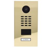 Doorbird D2101V-B-LAI V2 - Portero de vídeo IP 1 Timbre con Lector de Insignias RFID, Acabado Brillante en latón