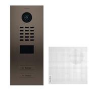 Doorbird D2102BV + A1061W - Portero de vídeo IP 2 timbres D2102BV Bronce + Timbre
