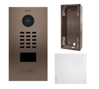doorbird - Kit d2101bv + a1061 W + sup-d2101bv - Videoportero (IP Unidad Badge + Timbre + Soporte de Montaje - Bronce