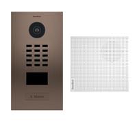 DoorBird Kit D2101BV + A1061W Portero de vídeo IP Lector de Tarjetas RFID + Campanilla-Acabado Bronce, marrón