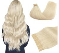 DOORES Extensiones Cabello Natural Adhesivas, Rubio Platino 30cm 12 Pulgado 40g 20pcs, Natural Remy Short Hair Extensiones