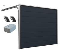 DoorHan Puerta de garaje seccional con accionamiento y mando a distancia | para automontaje | Tamaños seleccionables | (RAL 7016 (Gris antracita), Ancho 2750 mm x Alto 2470 mm)
