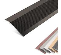 Doorways Reducer Flute Non-Slip Gap Connecting Strips Wood to Tile,4 Inch Wide Floor Transition Strips Uneven, for Carpet Trim/Threshold(Black,Long 90cm/35.4in)
