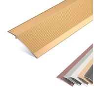 Doorways Reducer Flute Non-Slip Gap Connecting Strips Wood to Tile,4 Inch Wide Floor Transition Strips Uneven, for Carpet Trim/Threshold(Gold,Long 100cm/39.4in)