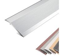 Doorways Reducer Flute Non-Slip Gap Connecting Strips Wood to Tile,4 Inch Wide Floor Transition Strips Uneven, for Carpet Trim/Threshold(Silver,Long 140cm/55.1in)