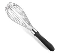 Doosu Batidor de globo: Batidor de cocina de acero inoxidable 18/8 para cocinar, batidor manual con 12 alambres resistentes y mango de silicona antideslizante para batir y mezclar (30cm, Negro)