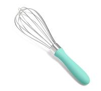 Doosu Batidor de varillas metálicas, de acero inoxidable 18/8 con 6 varillas resistentes y mango de silicona antideslizante para cocinar, batir, mezclar y remover (23 cm, Aqua Sky)