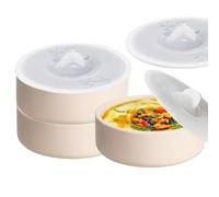 Dootafy Paquete de 3 escalfadores de huevos de silicona con tapas, moldes de huevos reutilizables antiadherentes para picaduras de huevos, olla de huevos de microondas, huevera de silicona para estufa