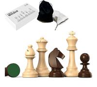 doowroodni Piezas de ajedrez de madera grandes de 9,5 cm, juego de ajedrez de madera Staunton de lujo con 2 reinas extra para juego de mesa de ajedrez (solo piezas de ajedrez), bolsas de