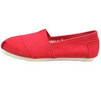 Dooxii Unisex Hombre Mujer Ocasionales Loafer Zapatos Moda Color Sólido Planos Alpargatas Rojo 38(24cm)