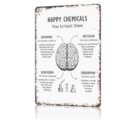Dopamine Serotonin Chart Humorous Metal Tin Sign Vintage Science Wall-Art For Office Home Office Or Psychology Major Gift 8 x 12 inch