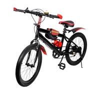 DOPBENT Bicicleta de montaña de 20 pulgadas con cambio de marchas, bicicleta de acero al carbono para hombres y mujeres con soporte para botella de agua y timbre, doble freno, capacidad de carga de