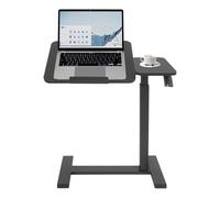 DOPBENT Mesa para ordenador portátil, altura ajustable, 66-104 cm, soporte giratorio para ordenador con ruedas, mesa auxiliar móvil, mesa plegable para ordenador para oficina en casa, cama, sofá