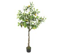 DOPBENT Plantas artificiales, gran árbol de limón de 150 cm, árbol de limón artificial en maceta, decoración moderna, árbol artificial con frutos de limón, para salón, oficina